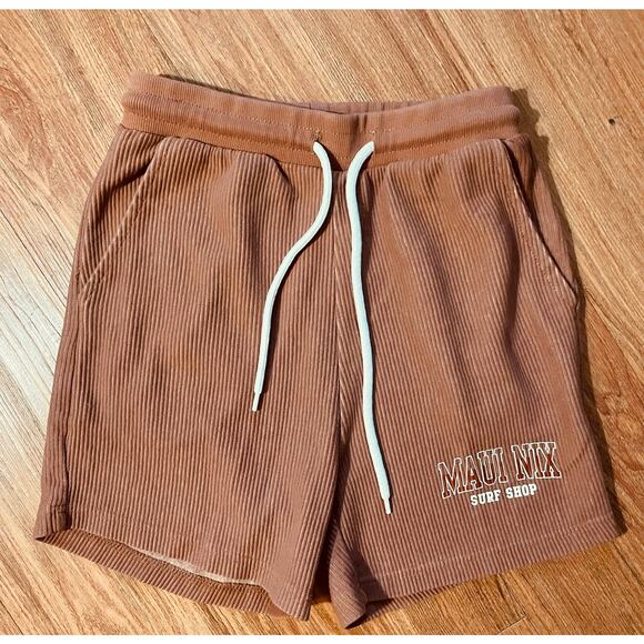Women’s Pop Surf x Maui Nix Shorts S – Brown Cotton Blend – Coastal Loungewear - Picture 1 of 7